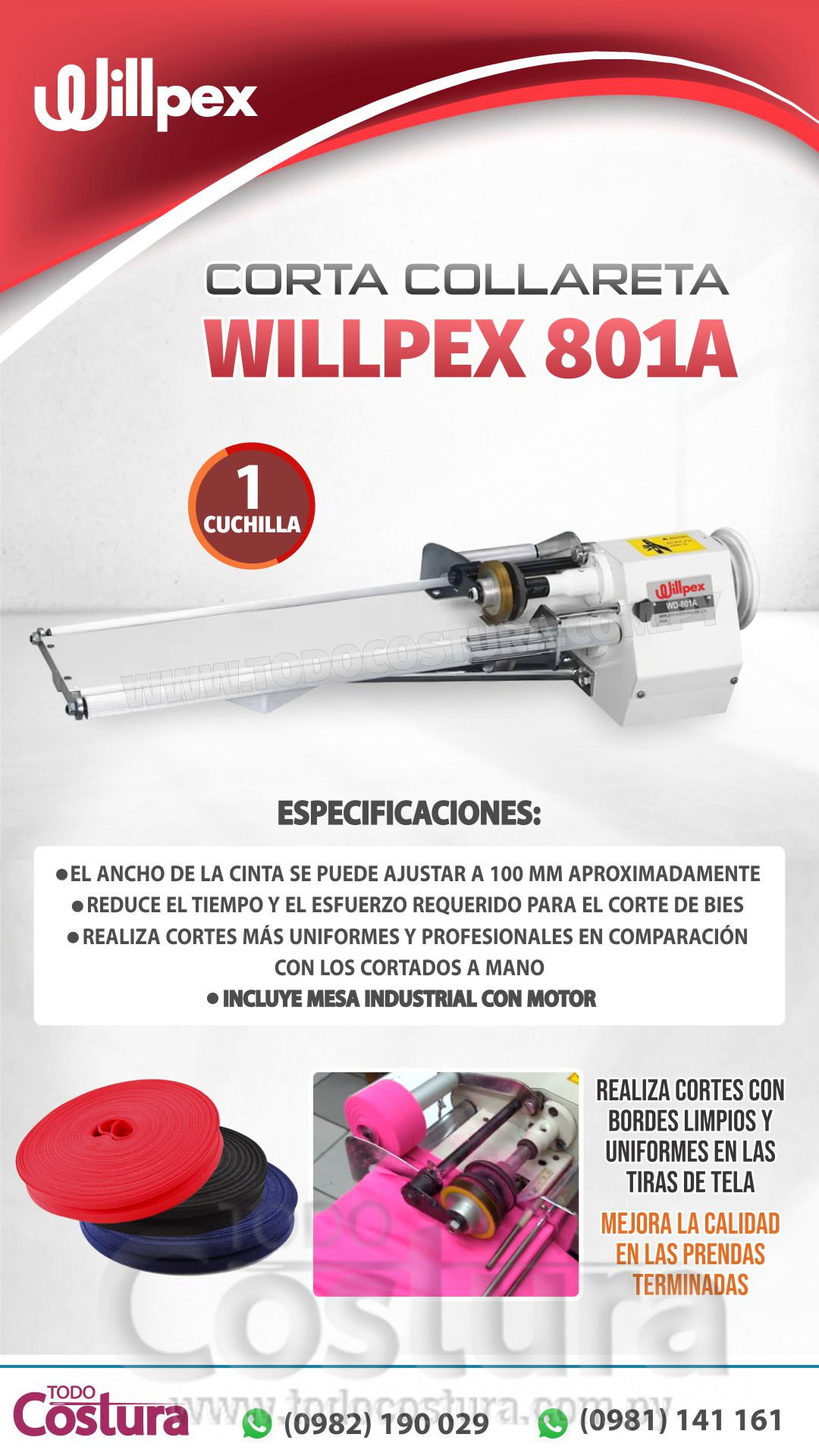 CORTA COLLARETA 1 CUCHILLA WILLPEX 801A